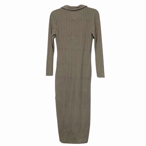 Chaser Women's  collared dress Long Sleeve Button Down tan Size S - Picture 3 of 9